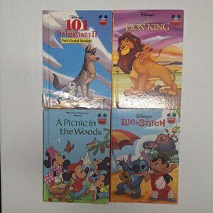 Disney Hardcover Books Vintage Lion King 101 Dalmations Lilo Stitch Picnic 90s